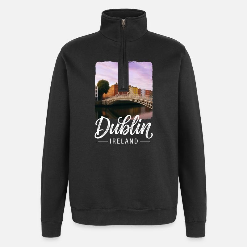 Dublin - Quarter-Zip Sweatshirt - black