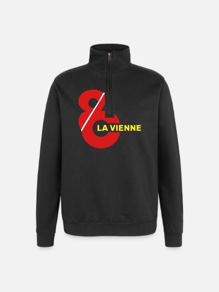 Vienne 86 logo - Quarter-Zip Sweatshirt - black