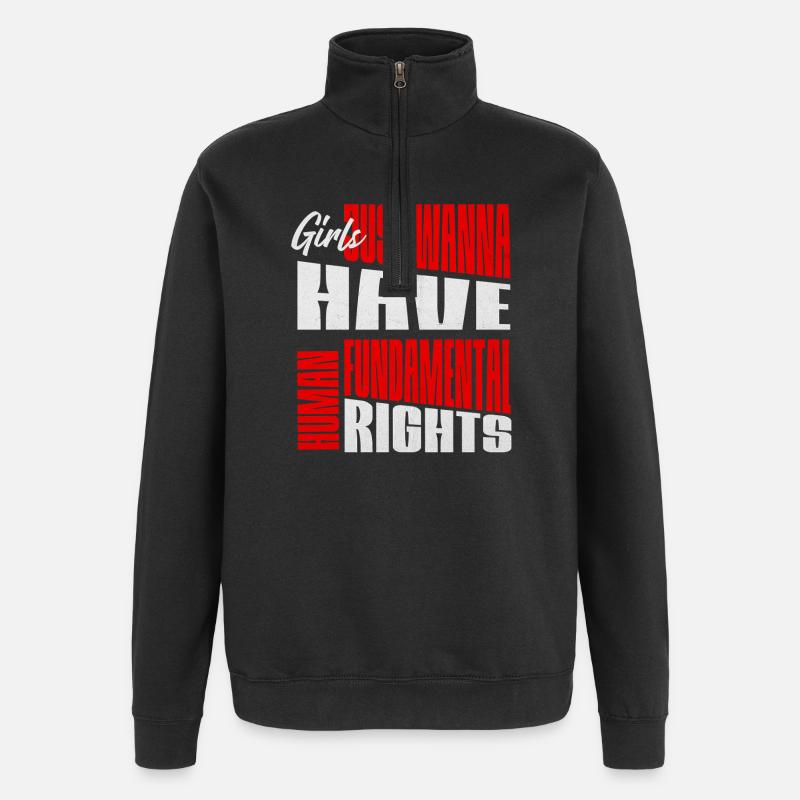Women's Rights Fundamental Rights Layout - Quarter-Zip Sweatshirt - black