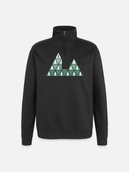 Fir Trees & Mountains - Quarter-Zip Sweatshirt - black
