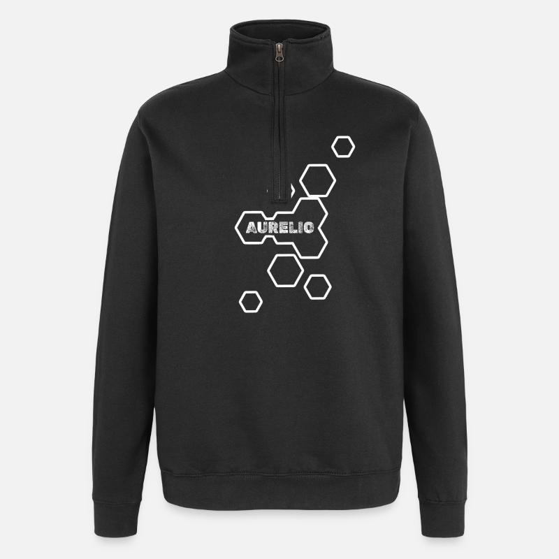 Aurelio as a name - Quarter-Zip Sweatshirt - black