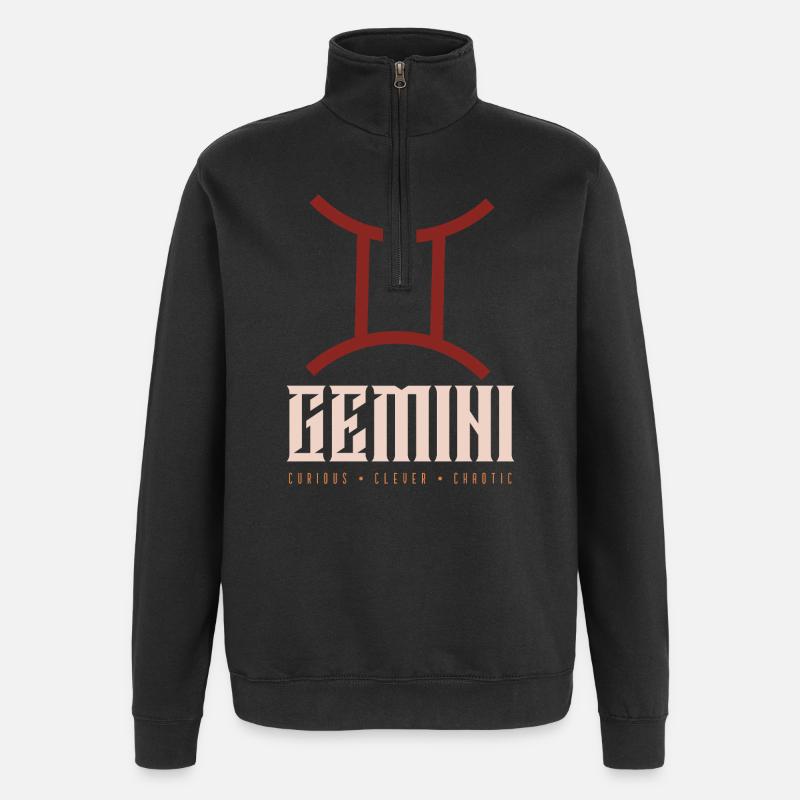 Zwillinge - Quarter-Zip-Sweatshirt - Schwarz