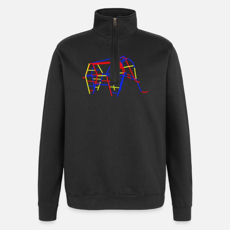 GDR Climbing Elephant - Quarter-Zip Sweatshirt - black