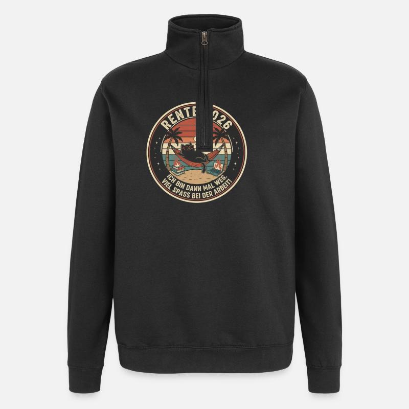 Rentner Rente Rentenbeginn Katze Katzenbesitzer - Quarter-Zip-Sweatshirt - Schwarz