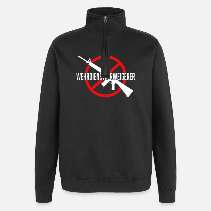 Wehrdienstverweigerer - Quarter-Zip-Sweatshirt - Schwarz