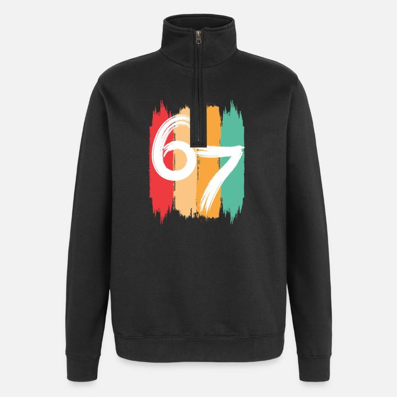 Six Seven Kids Meme 6 7 - Quarter-Zip-Sweatshirt - Schwarz
