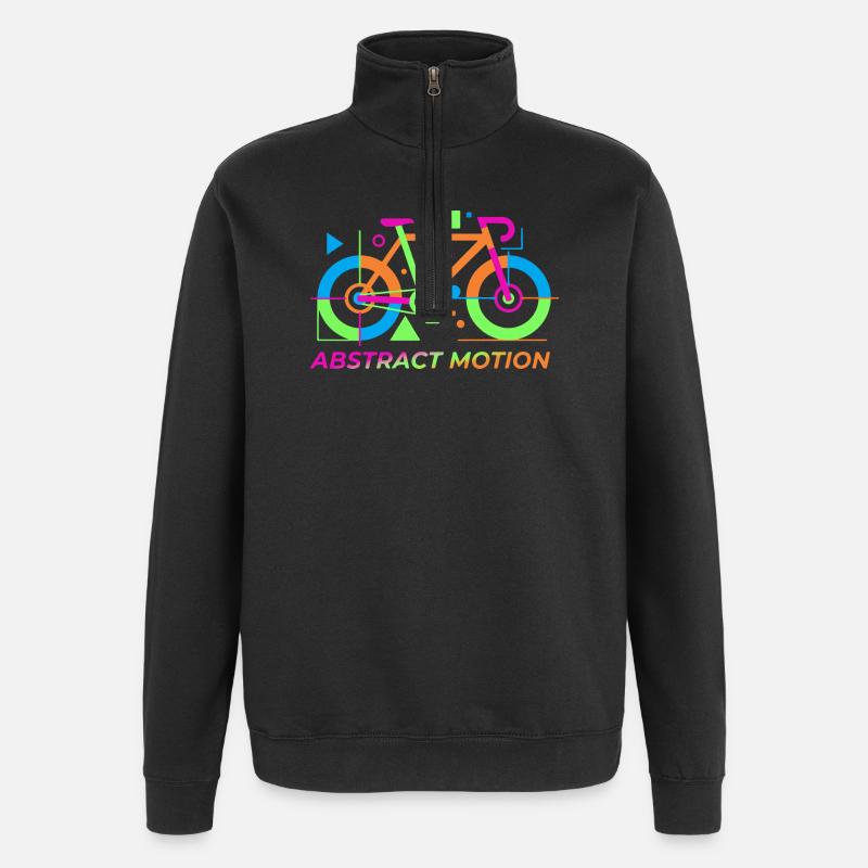 Neon Abstract Bicycle Motion - Quarter-Zip Sweatshirt - black