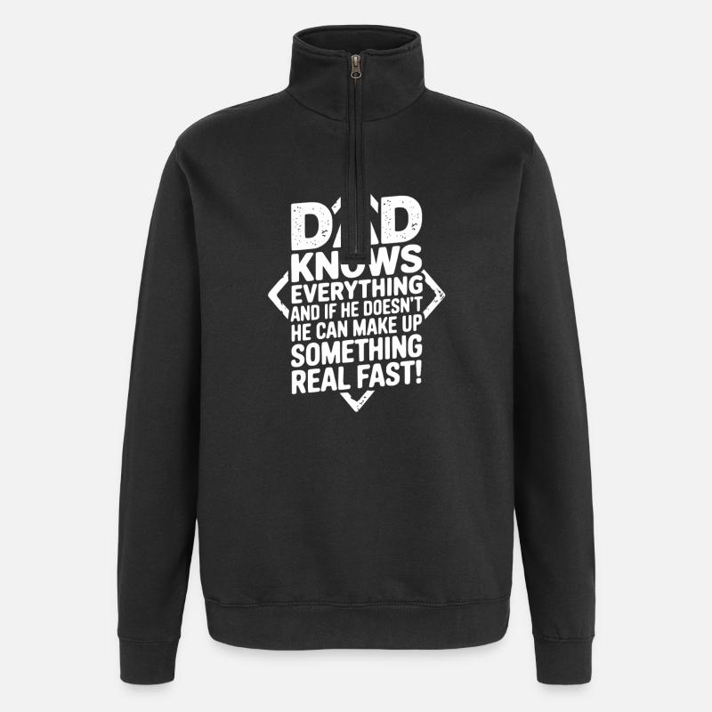 Dad Fun Father Humor Quote - Quarter-Zip Sweatshirt - black