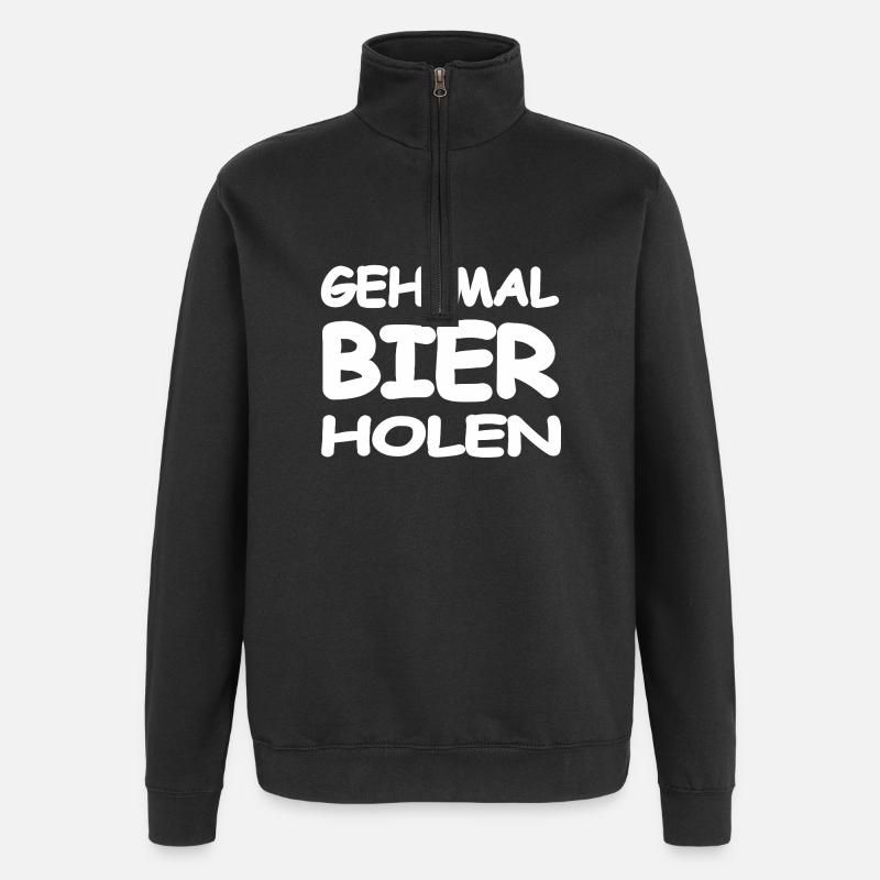 Bière - Sweat à zip 1/4 - noir