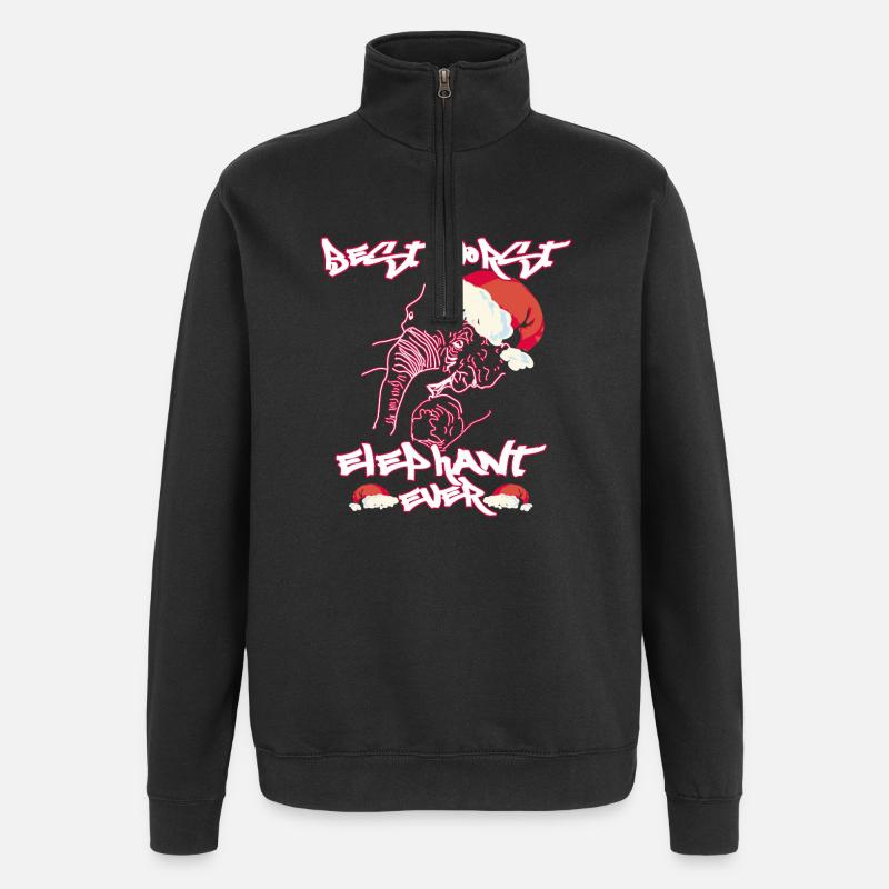 worst ever elefant geschenk zitat - Quarter-Zip-Sweatshirt - Schwarz