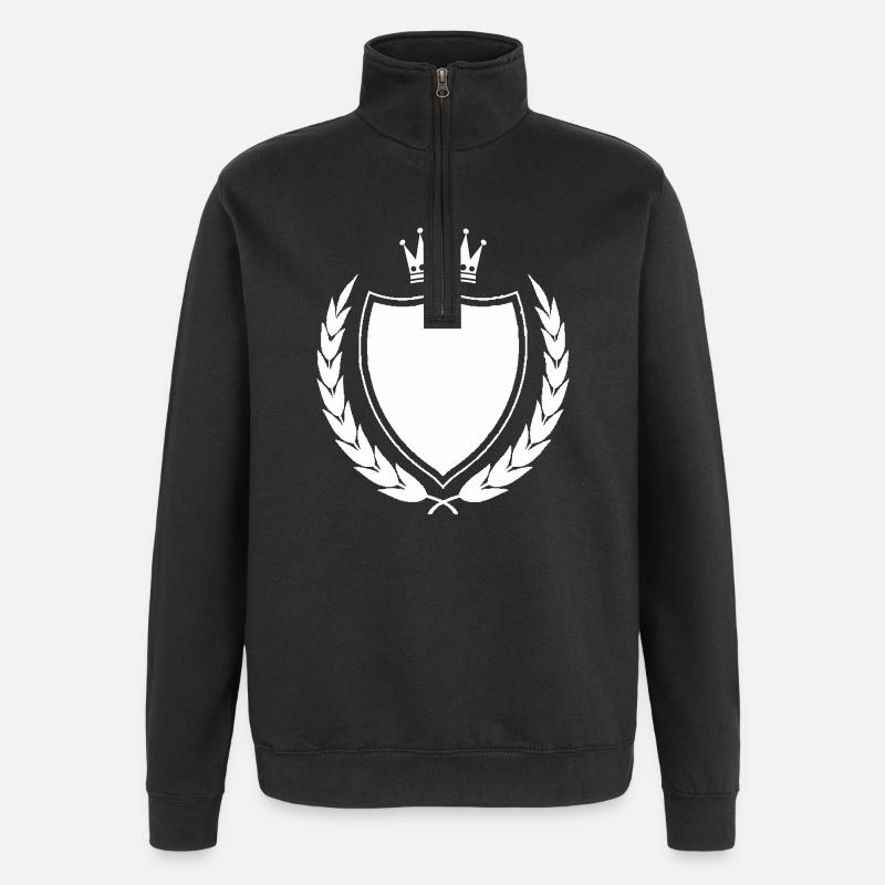 Königliches Wappen Emblem - Quarter-Zip-Sweatshirt - Schwarz