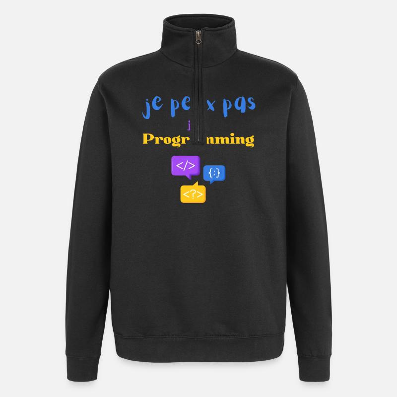 Ich kann nicht programmieren - Quarter-Zip-Sweatshirt - Schwarz