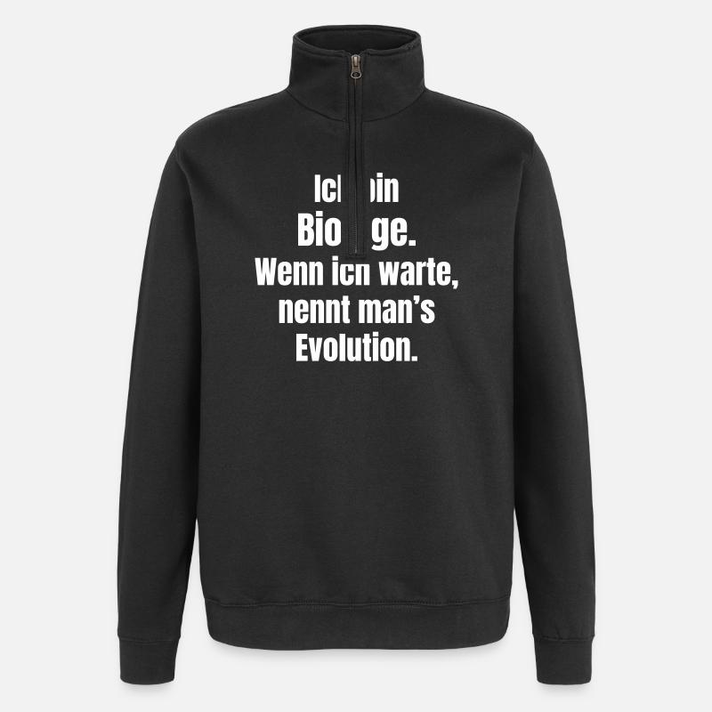 Biologist Evolution Saying - Quarter-Zip Sweatshirt - black