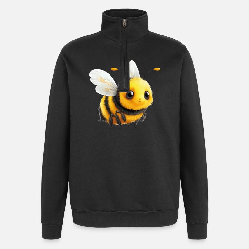 Bee - Quarter-Zip Sweatshirt - black