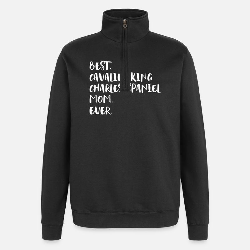 Cavalier King Charles Spaniel - Sweat à zip 1/4 - noir