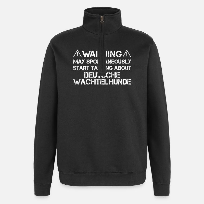 Caille Allemande Chien - Sweat à zip 1/4 - noir