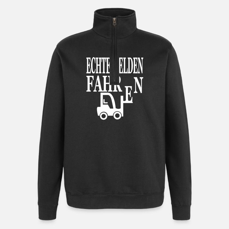 Chariot élévateur - Sweat à zip 1/4 - noir