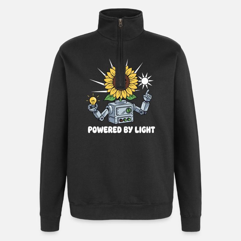 Sunflower Robot Light Ideas - Quarter-Zip Sweatshirt - black