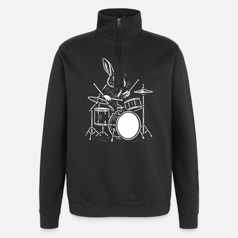 Rythm Rabbit Drummer - Sweat à zip 1/4 - noir