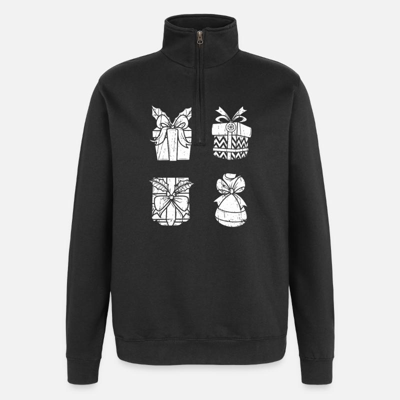 Noël du Père Noël - Sweat à zip 1/4 - noir
