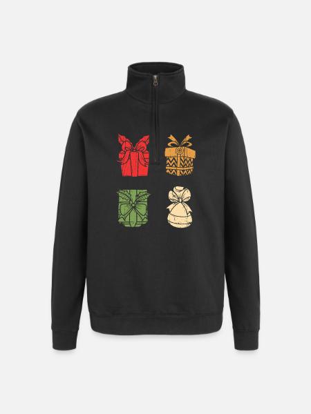 Noël du Père Noël - Sweat à zip 1/4 - noir