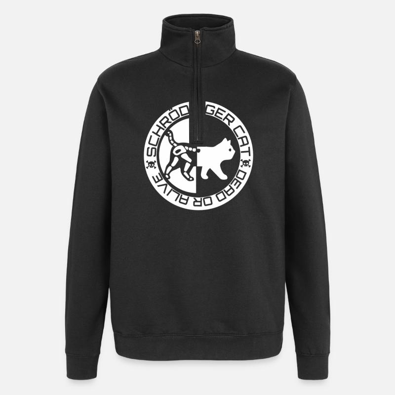 Le chat de Schrödinger - Sweat à zip 1/4 - noir