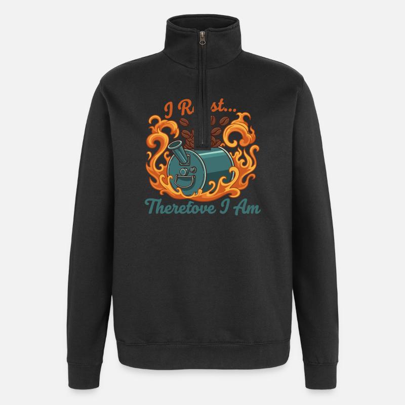 Je rôtis, donc je suis - Sweat à zip 1/4 - noir
