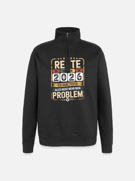 Pension 2026 – Peace at last - Quarter-Zip Sweatshirt - black