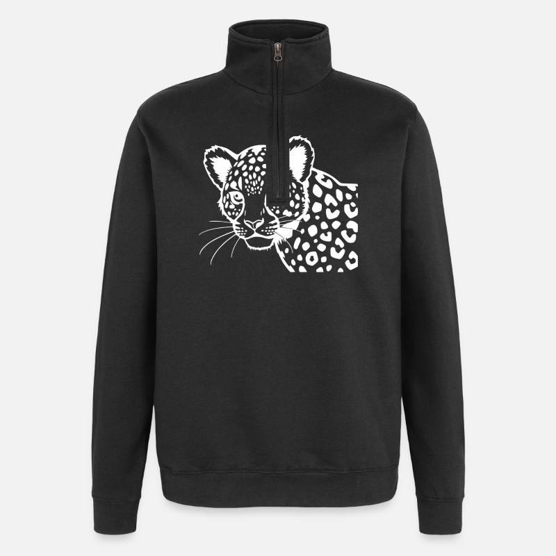 Leopard - Quarter-Zip Sweatshirt - black