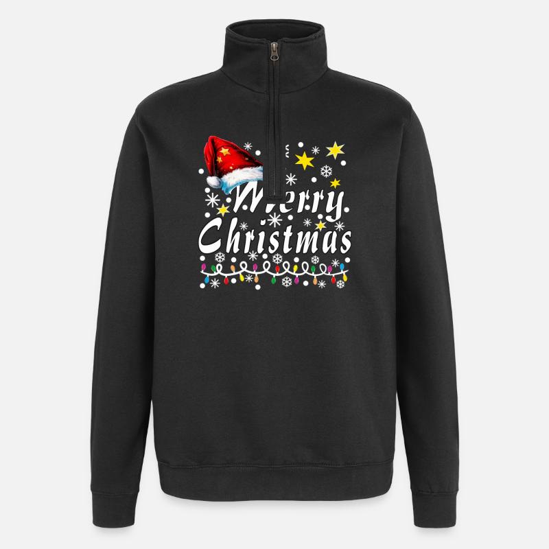 Joyeux Noël - Sweat à zip 1/4 - noir