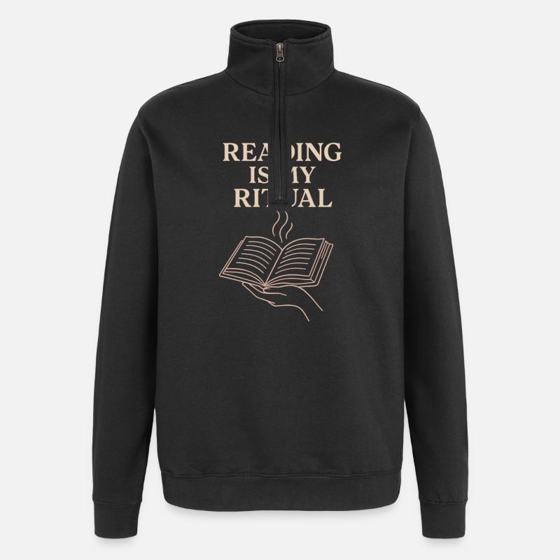 Bücherhafter, Gemütlicher - Sweat à zip 1/4 - noir