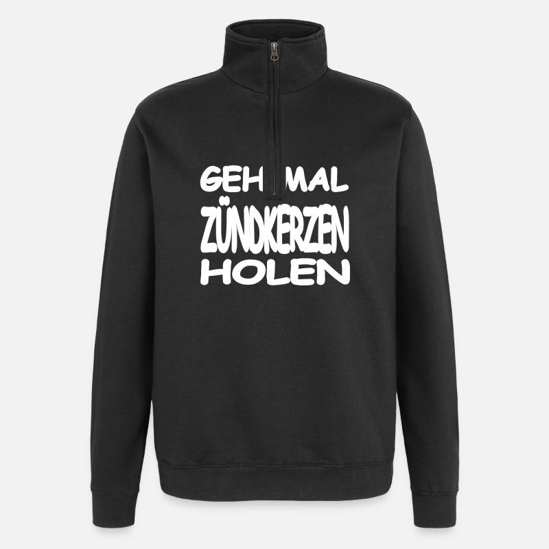 Zündkerzen - Quarter-Zip-Sweatshirt - Schwarz