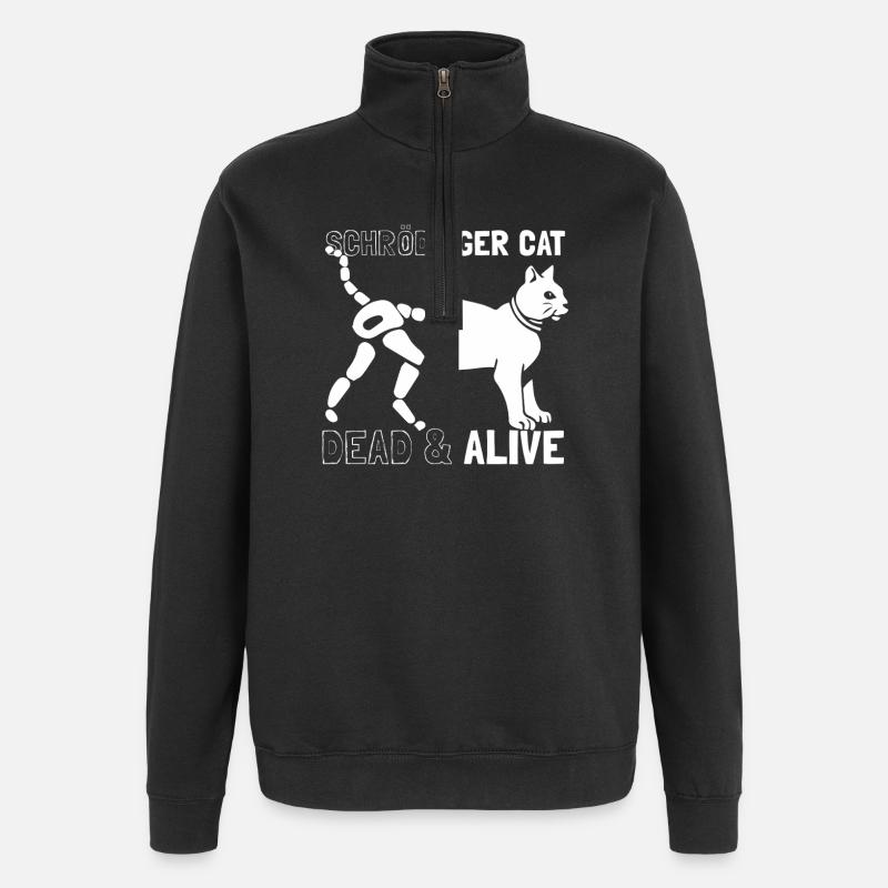 Le chat de Schrödinger - Sweat à zip 1/4 - noir