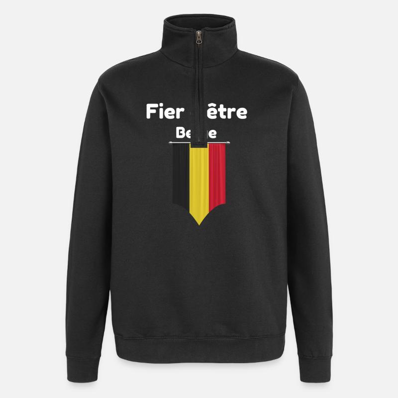 Proud to be Belgian - Quarter-Zip Sweatshirt - black
