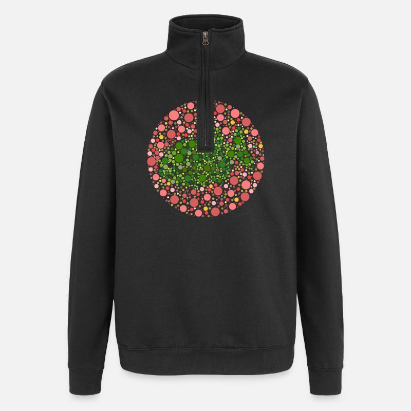 Fisch Farbtest - Quarter-Zip-Sweatshirt - Schwarz