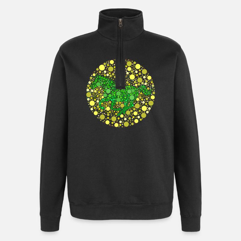 Pferd im Galopp Farbtest - Quarter-Zip-Sweatshirt - Schwarz