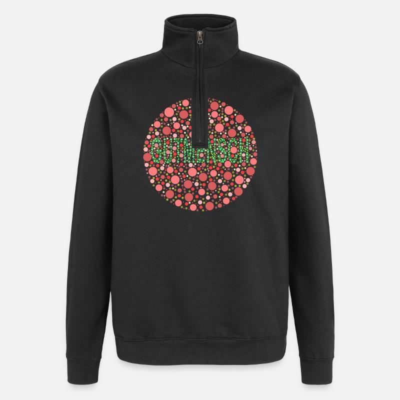Police de test couleur - Sweat à zip 1/4 - noir
