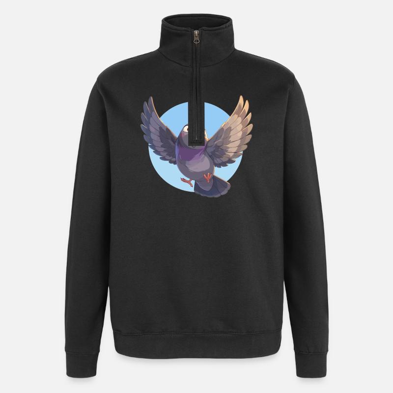 Tauben Taube - Quarter-Zip-Sweatshirt - Schwarz