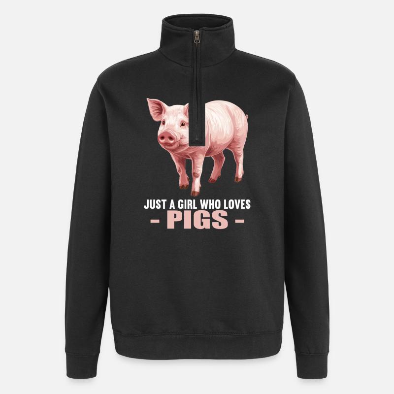 Pig Pig - Quarter-Zip Sweatshirt - black
