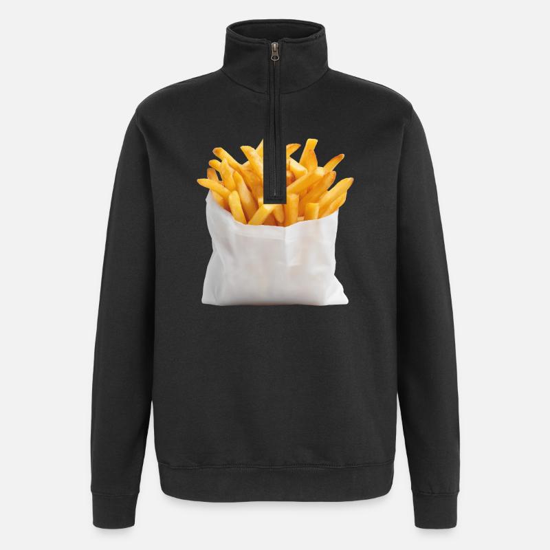 Frites Sac de restauration rapide - Sweat Ă zip 1/4 - noir