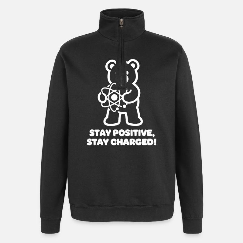 Atomic Bear Positive Charge - Quarter-Zip Sweatshirt - black