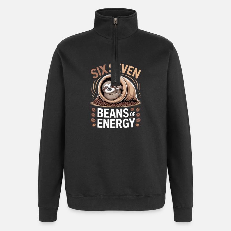 Six Seven Beans Energy - Quarter-Zip Sweatshirt - black