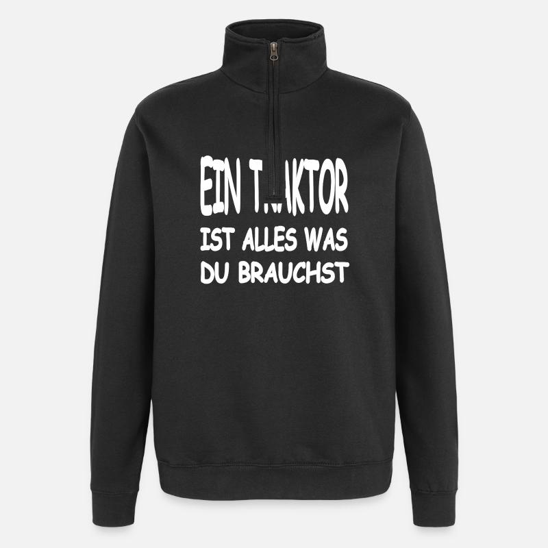 Traktor - Quarter-Zip-Sweatshirt - Schwarz