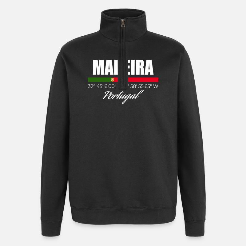 Madère - Sweat à zip 1/4 - noir