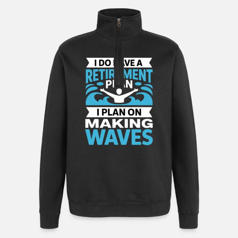 Retirement Plan: Making Waves - Quarter-Zip Sweatshirt - black