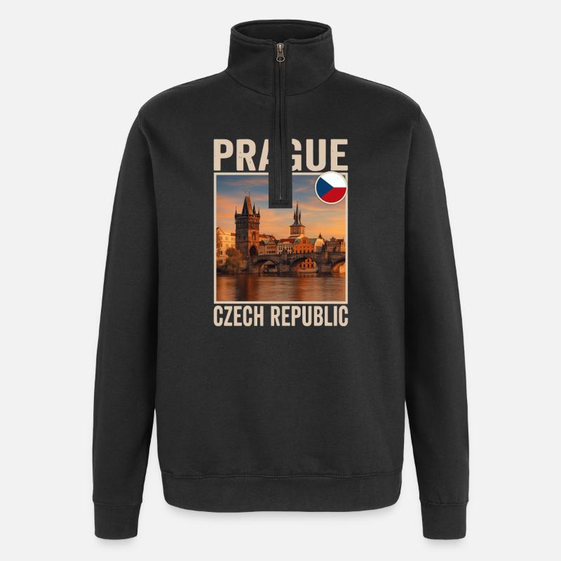 Prague - Quarter-Zip Sweatshirt - black