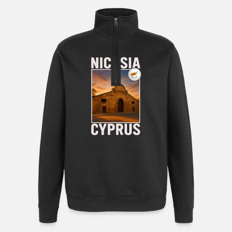 Nikosia Zypern - Quarter-Zip-Sweatshirt - Schwarz