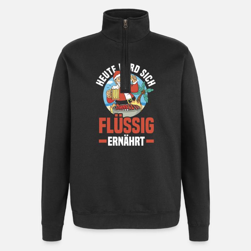 Père Noël Bière de Noël - Sweat à zip 1/4 - noir
