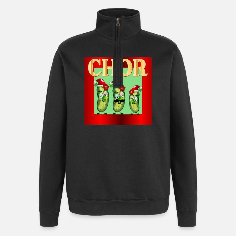 CHŒUR DE NOËL - Sweat à zip 1/4 - noir