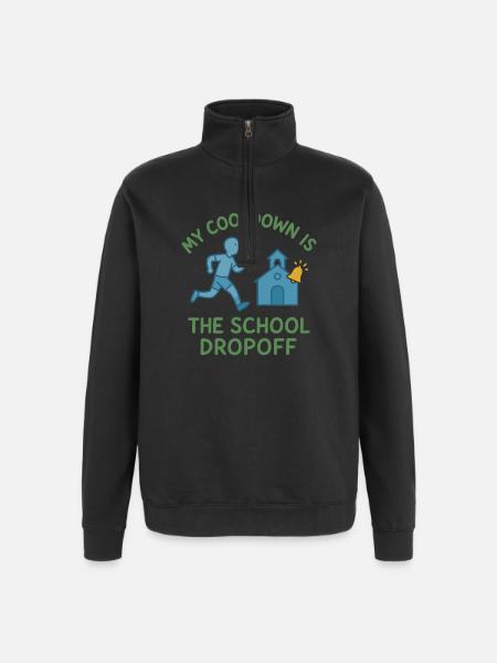 Running Mom, Dad, Jogging Parents - Quarter-Zip Sweatshirt - black